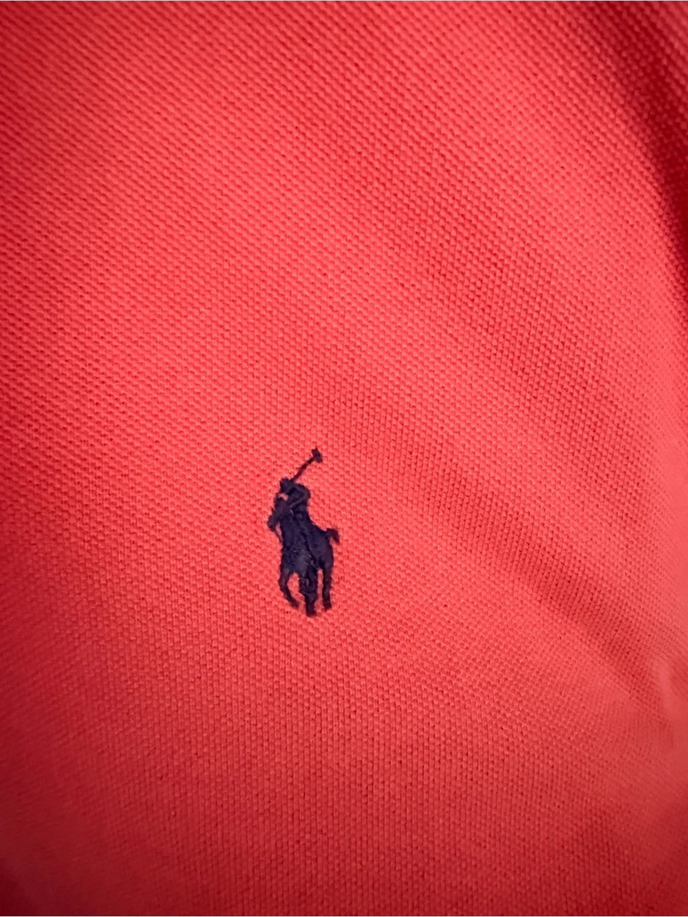 Ralph Lauren Men’s Coral-Red Polo Shirt with Navy Pony